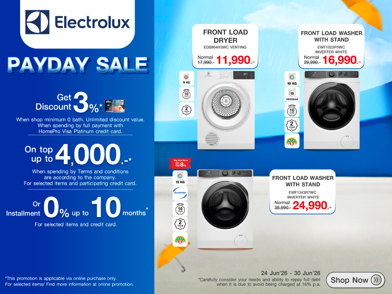 ELECTROLUX WASHER PAYDAY SALE