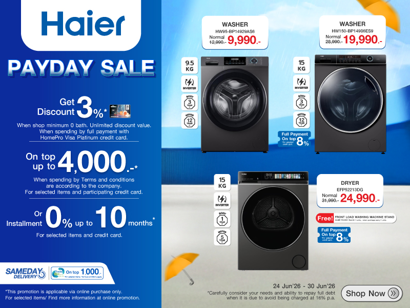 HAIER WASHER PAYDAY SALE