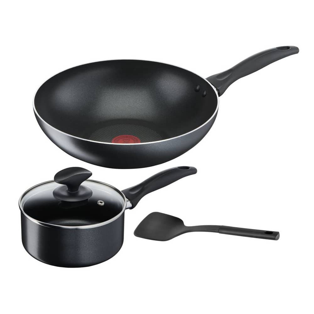 TEFAL COOKWARE COOK AND CLEAN SET 4PCS FRYPAN 28 CM AND POT WITH LID 16 CM B225S4