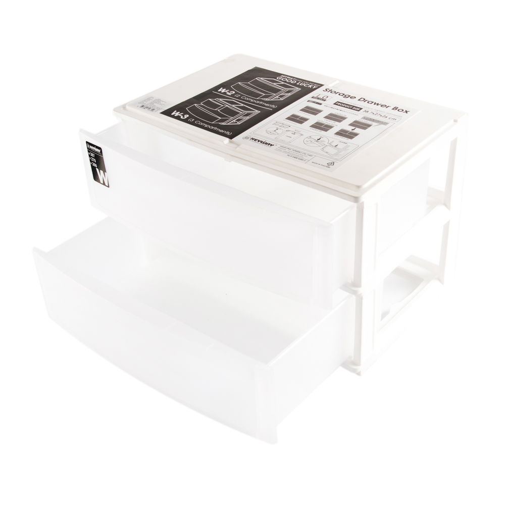 stackable storage box stacko dt-21 s white Images... 2 DRAWER BOX STACKO W2 38.7X27X26CM WHITE