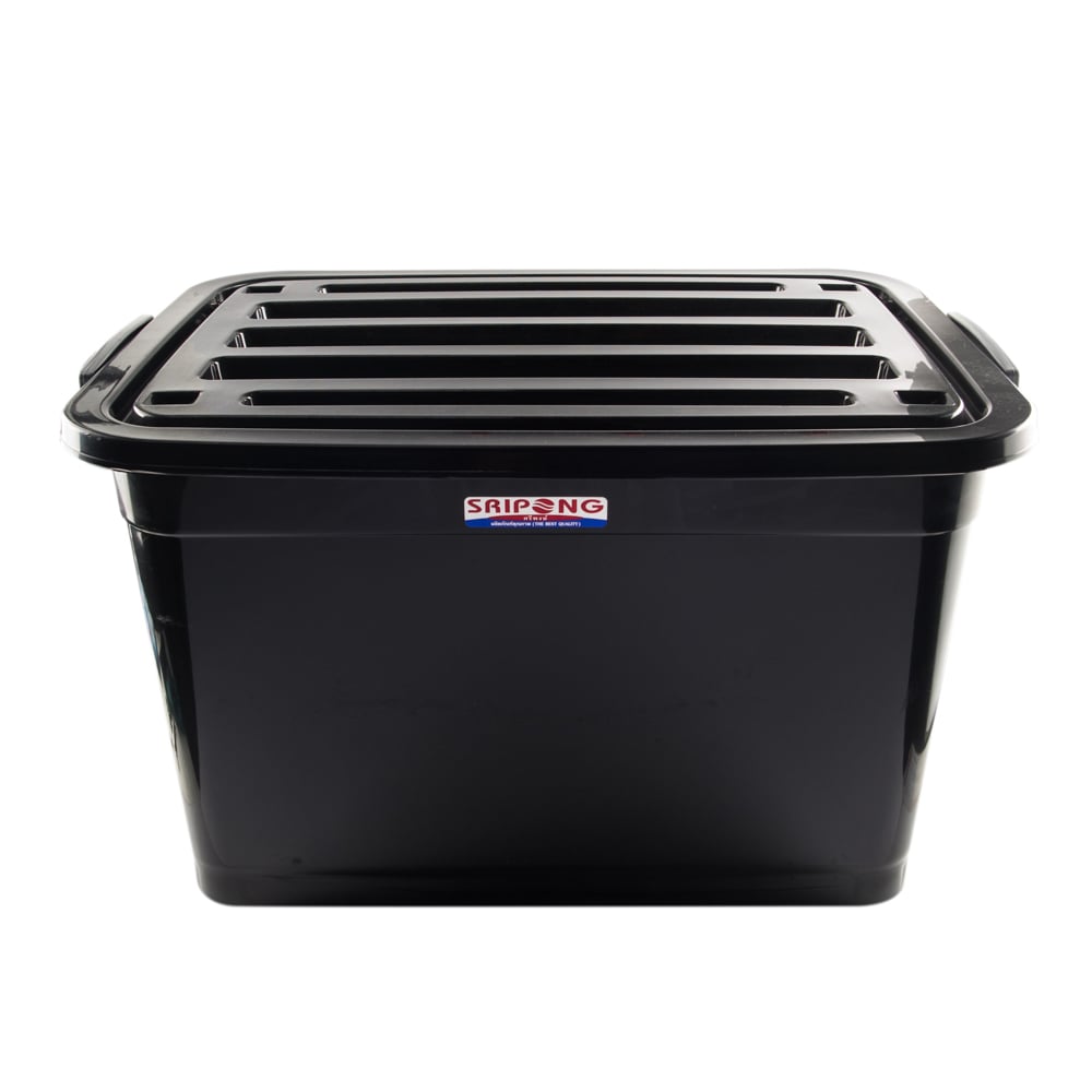 BIG PLASTIC STORAGE BOX 100L WHEEL BLACK