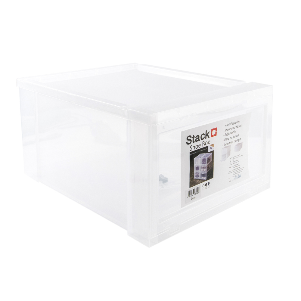 SHOE BOX STACKO 593 28X35.5X18.5CM WHITE