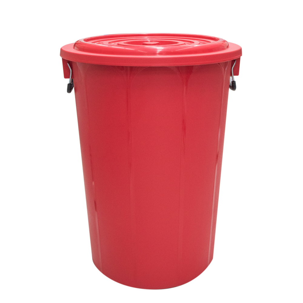 BUCKET WITH LID PLIM 150L RED