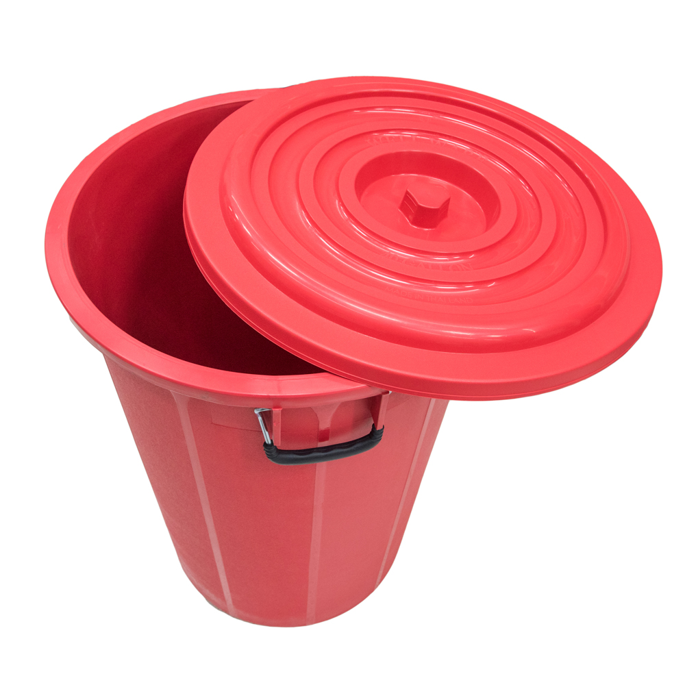 BUCKET WITH LID PLIM 150L RED