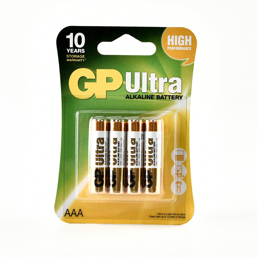 GP ULTRA ALKALINE BATTERY AAA 4PCS
