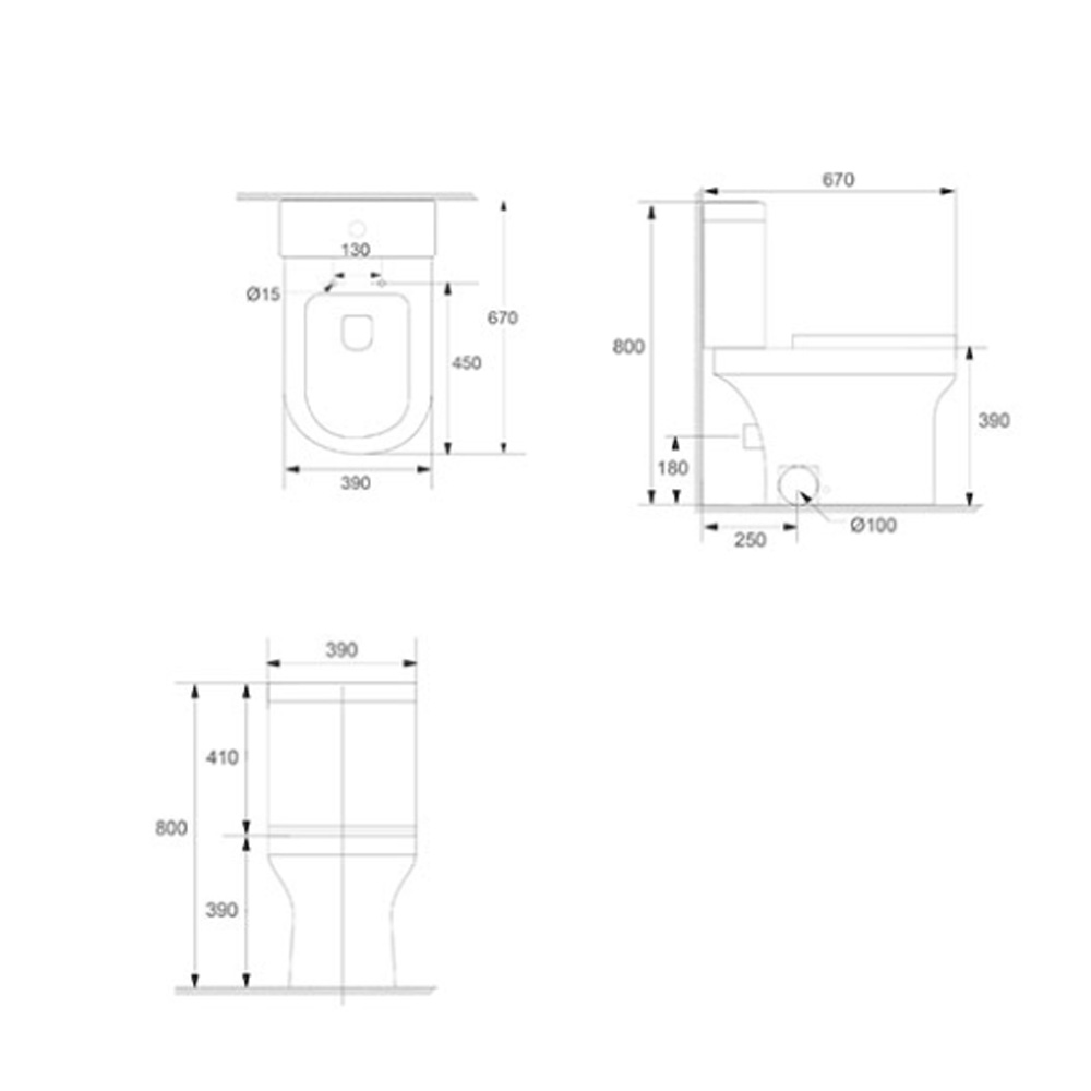 SORENTO 2P TOILET SRTWC8826-RL S TRAP 3/6L WHITE H80XW39XD67 CM