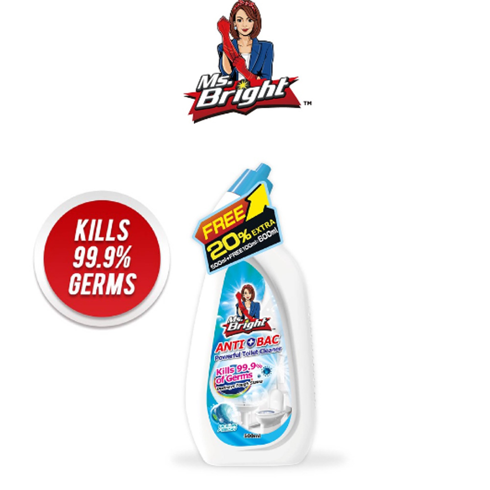 MS.BRIGHT ANTI-BACTERIAL TOILET BOWL CLEANER 500ml OCEAN FRESH
