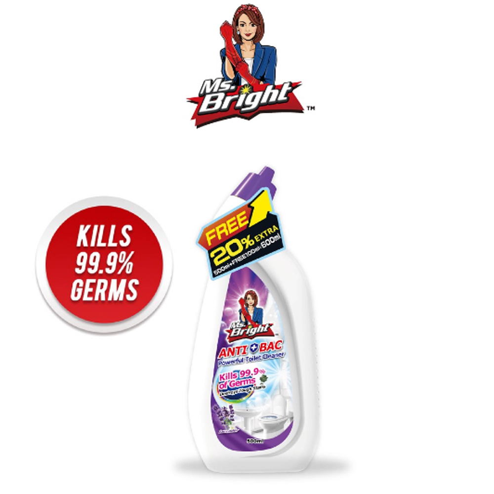 MS.BRIGHT ANTI-BACTERIAL TOILET BOWL CLEANER 500ml LAVENDER
